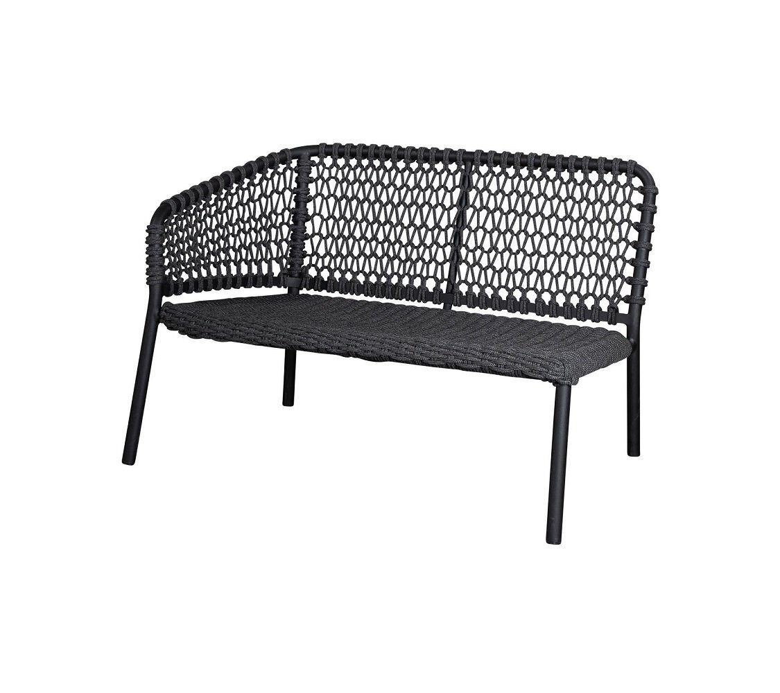 Cane-Line Ocean 2-Sitzer Sofa-Modul rechts Soft Rope (5527)-Cane-line Soft Rope, Dark Grey-None