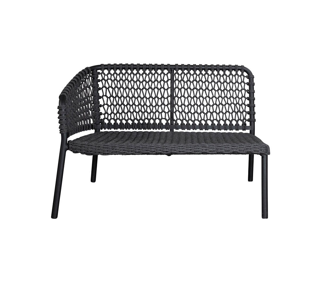 Cane-Line Ocean 2-Sitzer Sofa-Modul rechts Soft Rope (5527)-Cane-line Soft Rope, Dark Grey-None