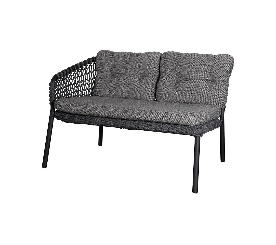 Cane-Line Ocean 2-Sitzer Sofa-Modul rechts Soft Rope (5527)-Cane-line Soft Rope, Dark Grey-Dark grey, Cane-line Wove