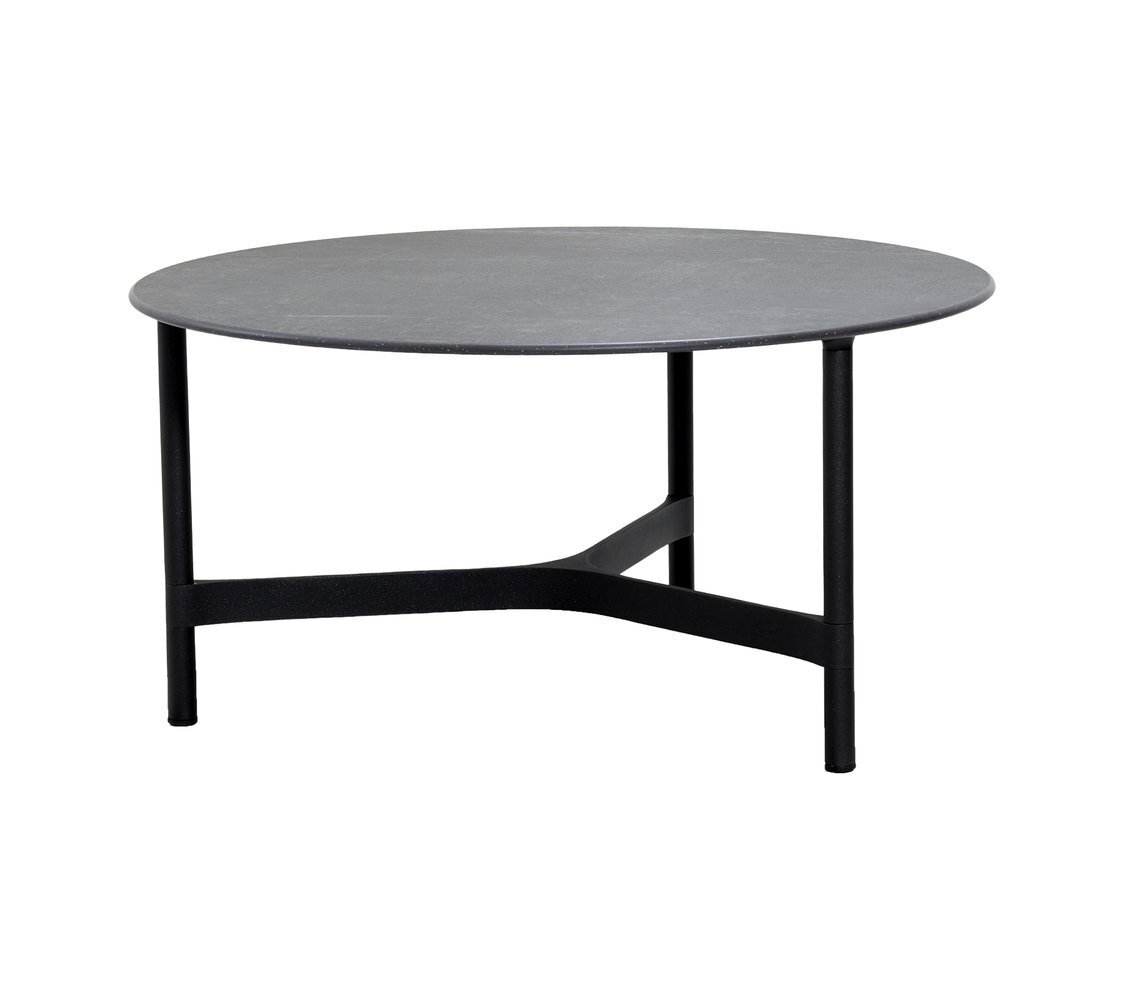 Cane-Line Twist Couchtisch, large (5012)-Lava grey, aluminium-Fossil black, ceramic