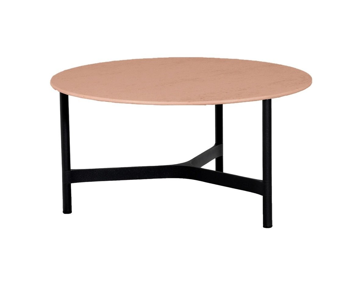 Cane-Line Twist Couchtisch, large (5012)-Lava grey, aluminium-Terracotta, ceramic