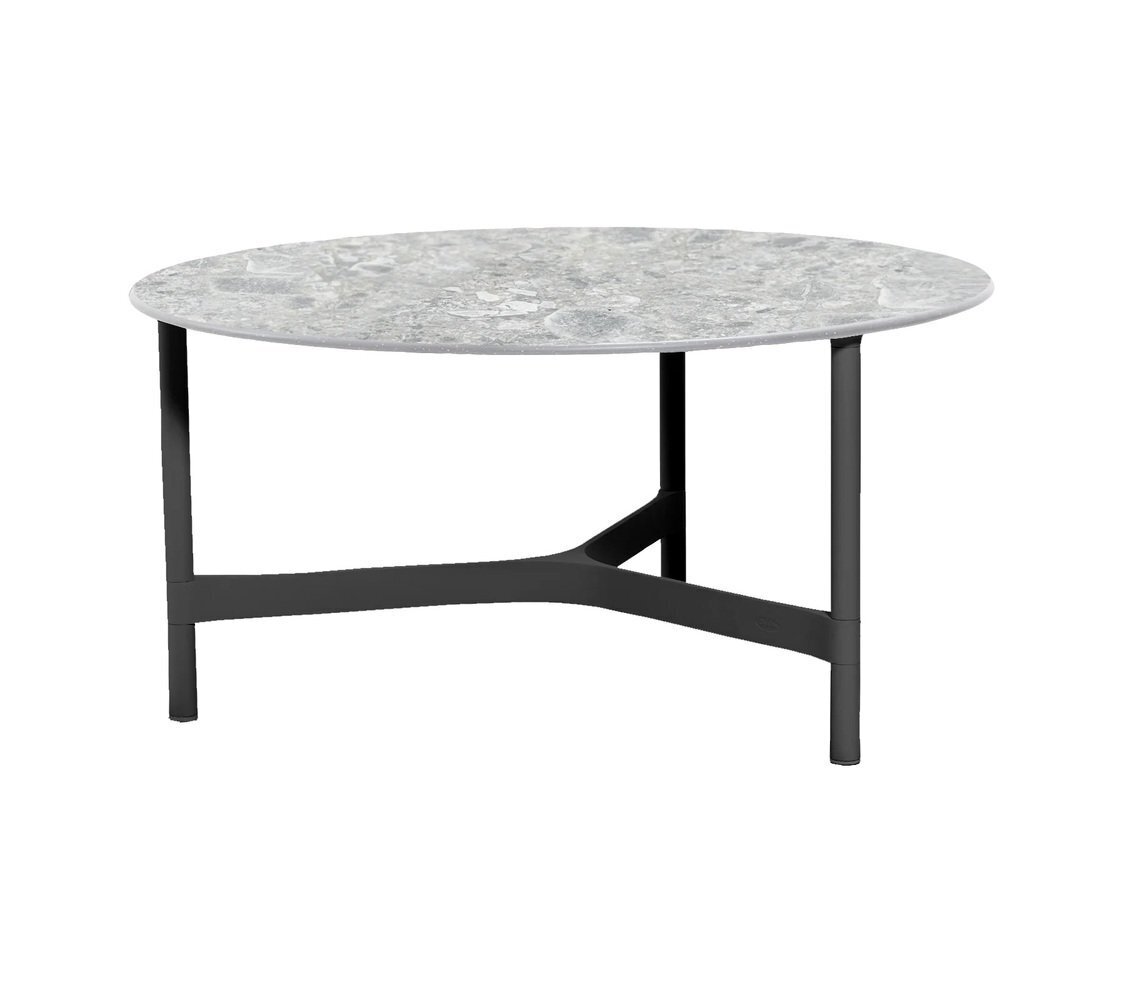 Cane-Line Twist Couchtisch, large (5012)-Lava grey, aluminium-Multi color, ceramic