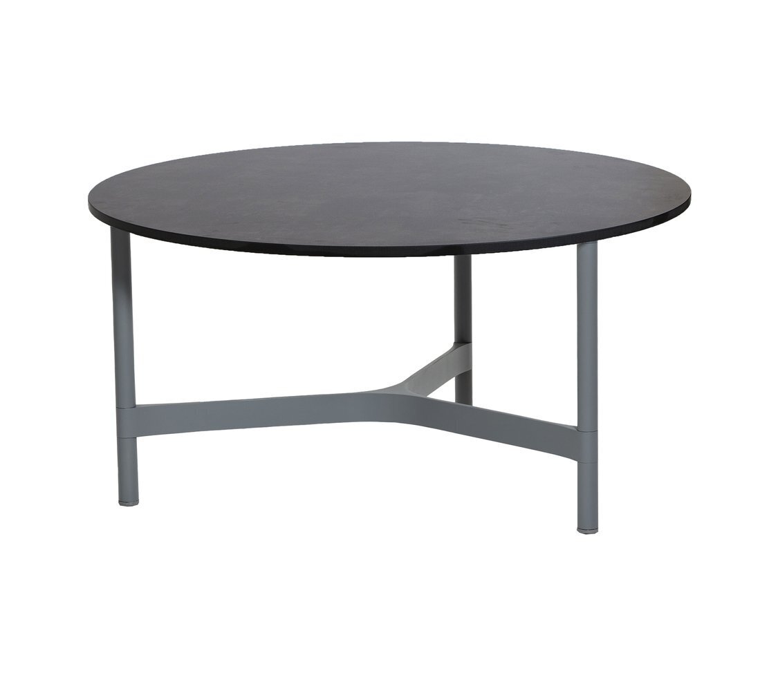 Cane-Line Twist Couchtisch, large (5012)-Light grey, aluminium-HPL, Dark grey structure