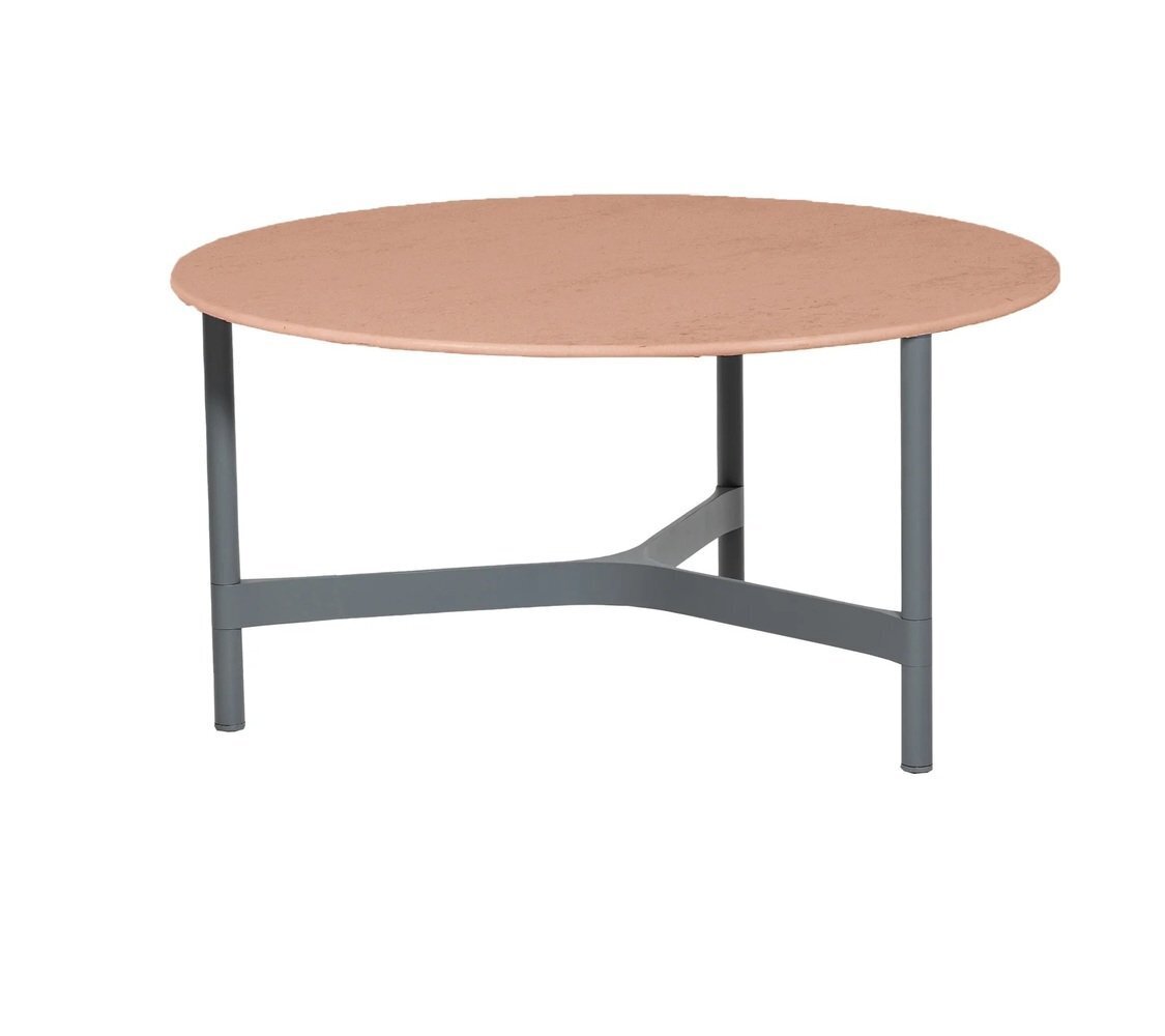 Cane-Line Twist Couchtisch, large (5012)-Light grey, aluminium-Terracotta, ceramic