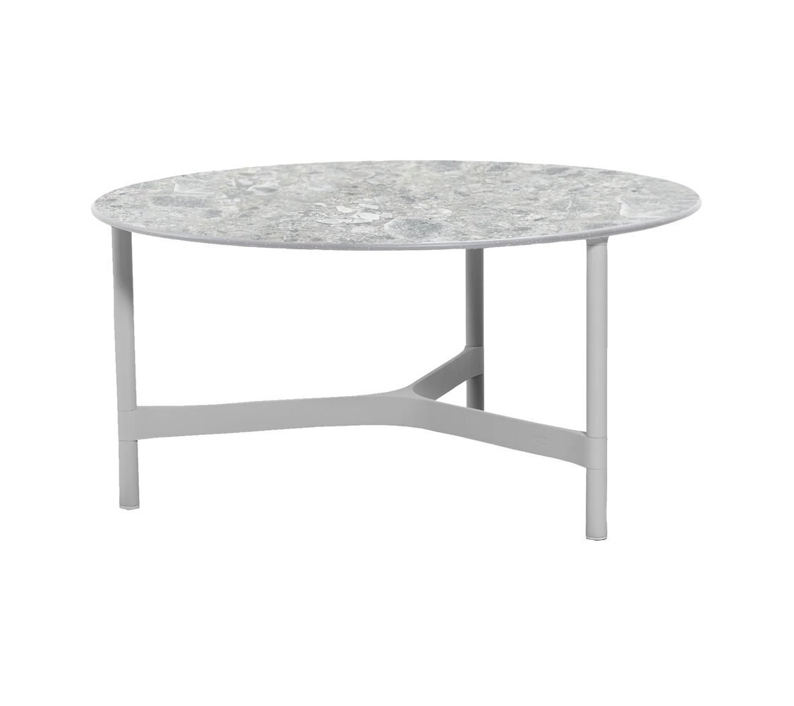 Cane-Line Twist Couchtisch, large (5012)-Light grey, aluminium-Multi color, ceramic