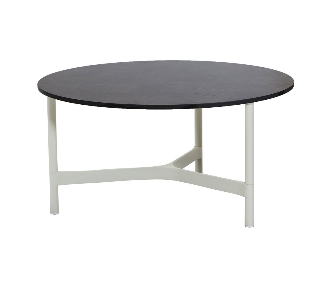 Cane-Line Twist Couchtisch, large (5012)-White, aluminium-HPL, Dark grey structure