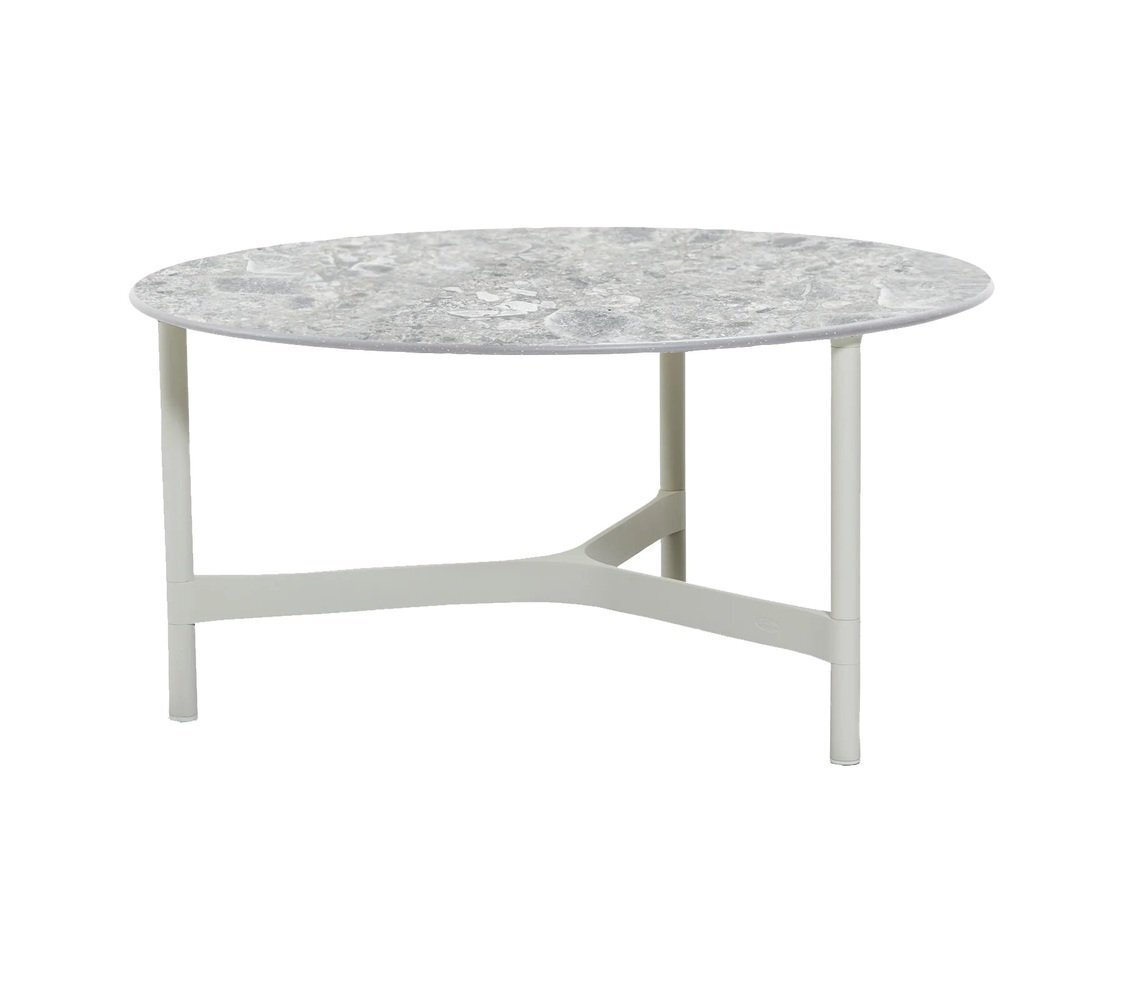 Cane-Line Twist Couchtisch, large (5012)-White, aluminium-Multi color, ceramic