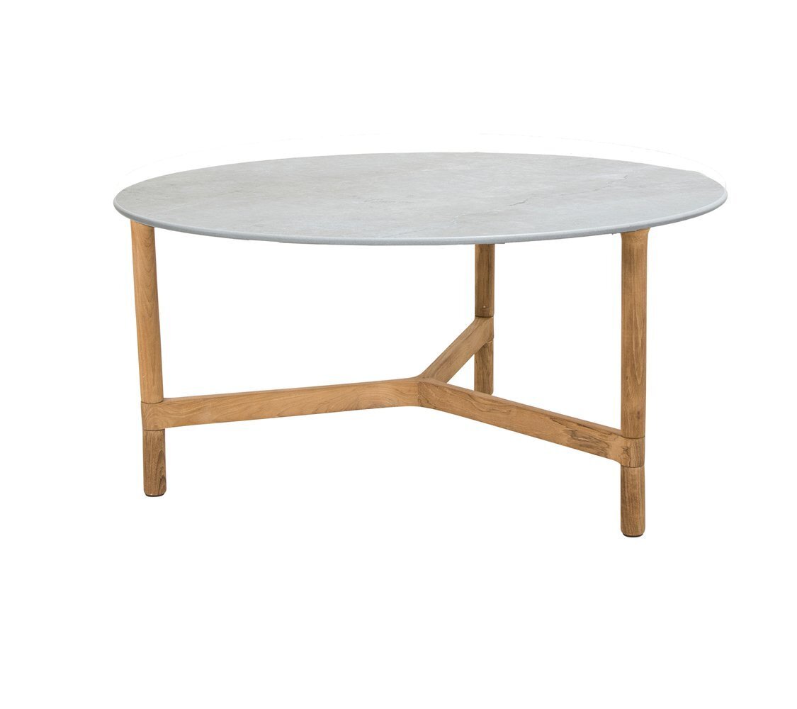 Cane-Line Twist Couchtisch, large (5012)-Teak-Fossil grey, ceramic