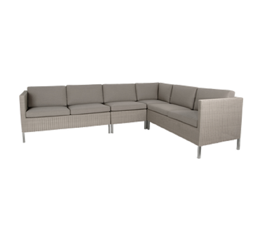 Cane-Line Connect dining lounge 10 - Lounge Ecksofa - Taupe, Cane-line Weave	- Taupe