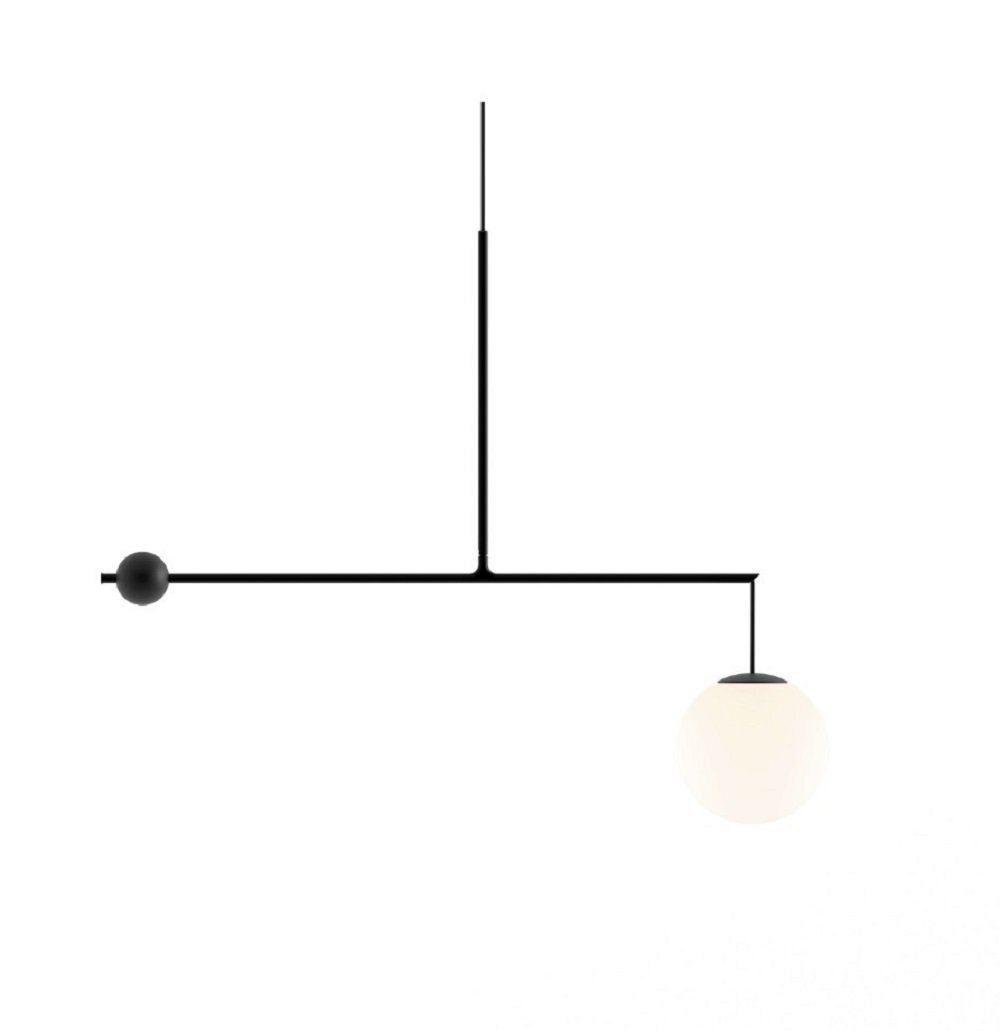 Luceplan Malamata - Pendelleuchte: Mattschwarz - L106 x Ø22 cm