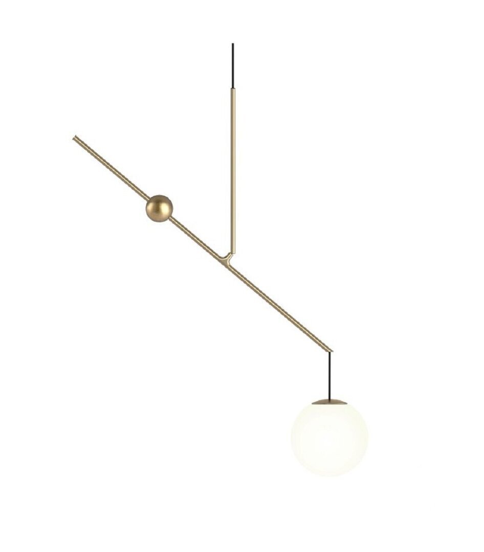 Luceplan Malamata - Pendelleuchte: Messing Gebürstet - L106 x Ø22 cm