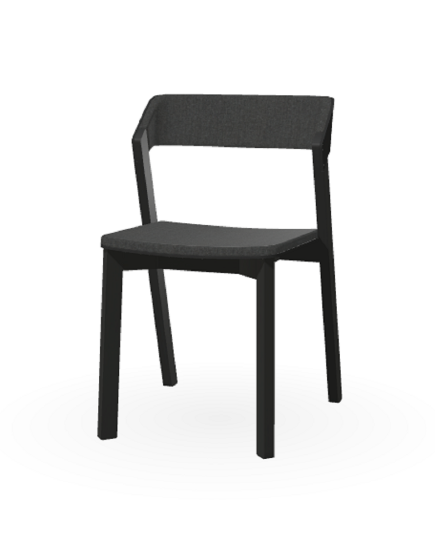 Ton Stuhl Merano mit Polsterung-Black Grain (B123)-Luciana 801