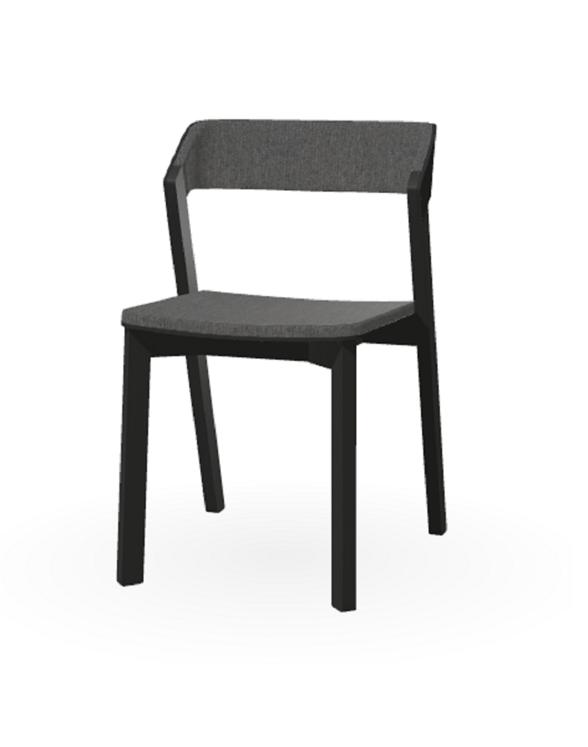Ton Stuhl Merano mit Polsterung-Black Grain (B123)-Luciana 838