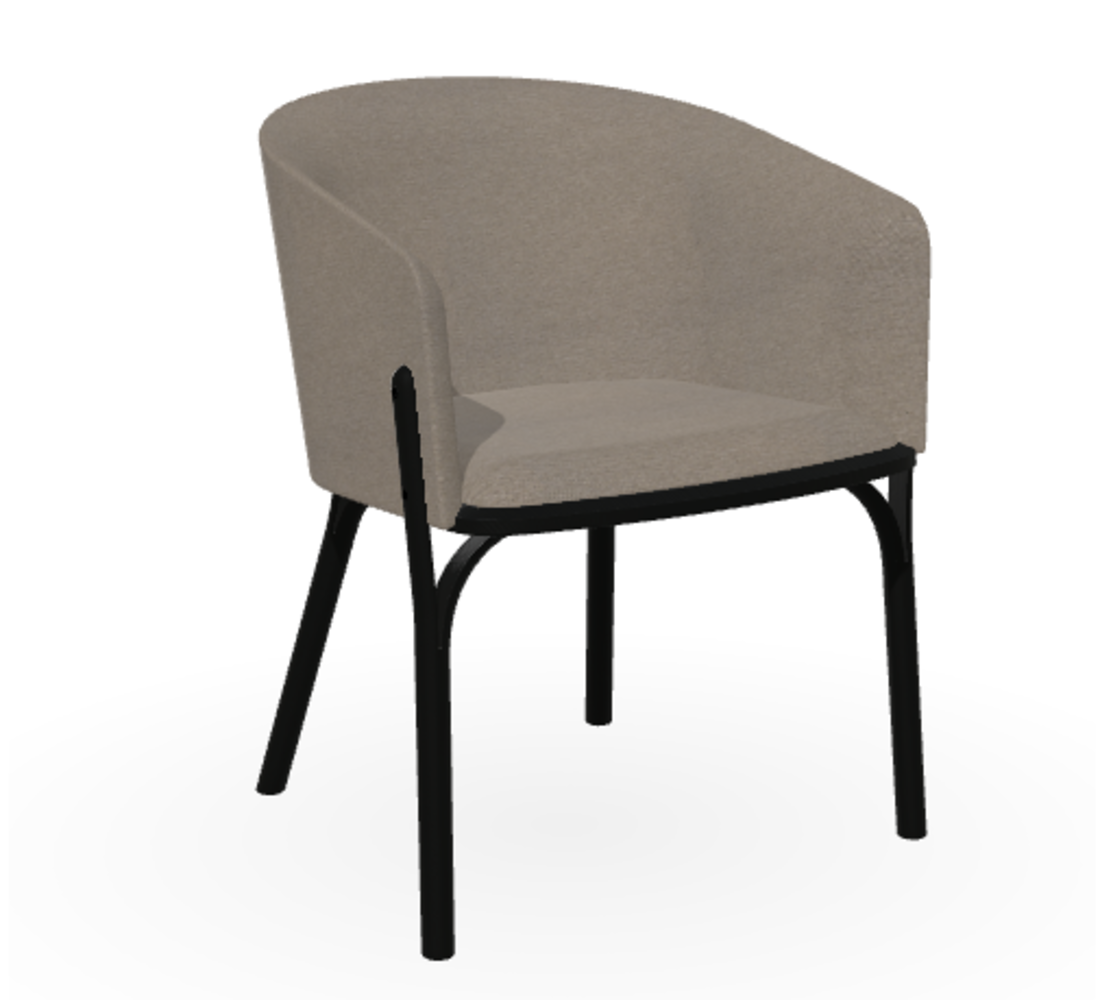 Ton Armlehnstuhl Split - B123 Black Grain - Lerma 818