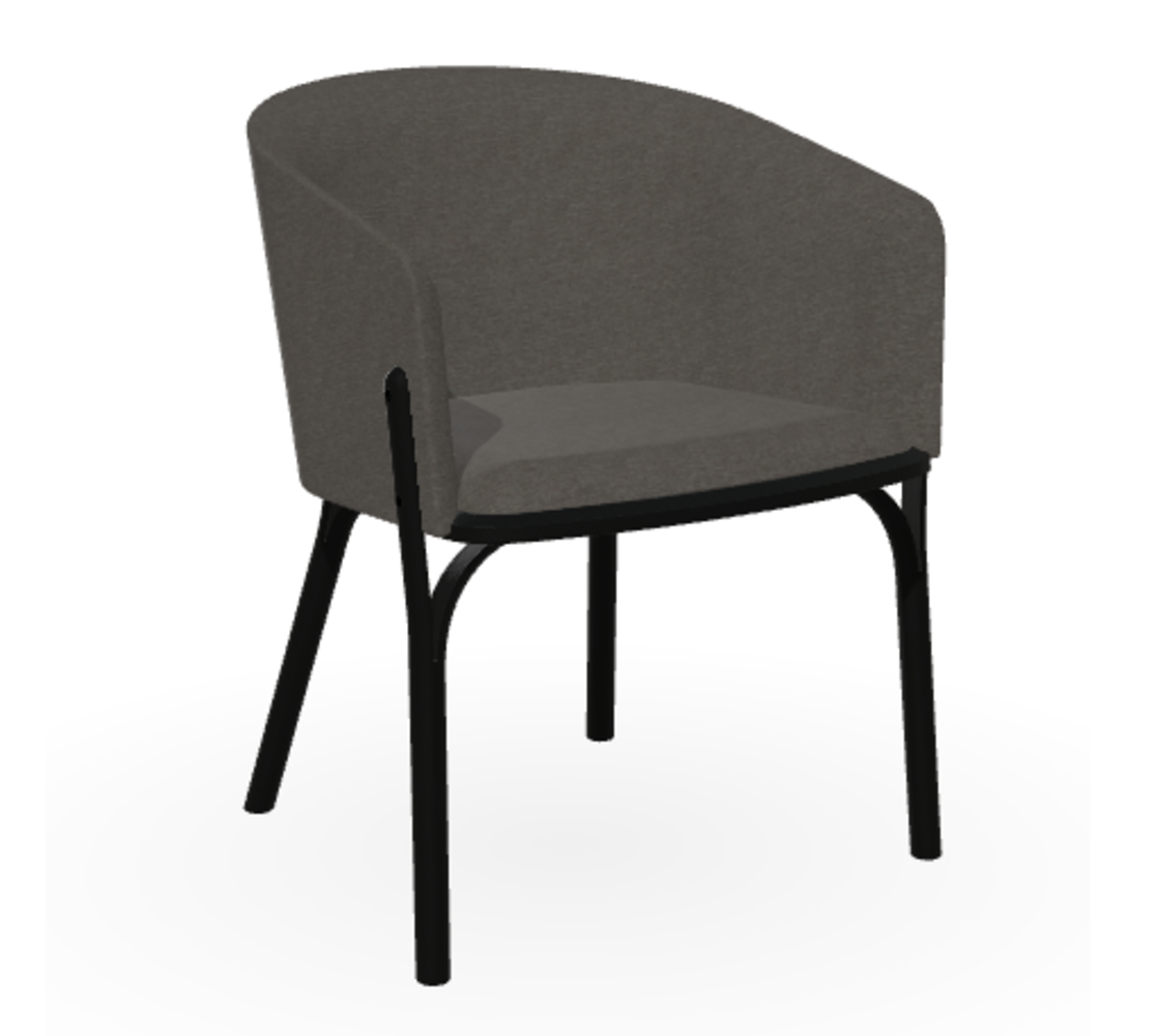 Ton Armlehnstuhl Split - B123 Black Grain - Lerma 882