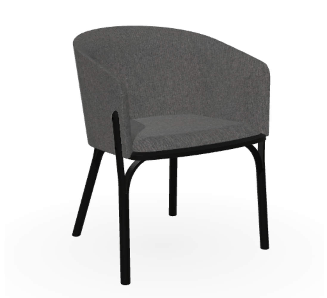 Ton Armlehnstuhl Split - Black Grain (B123) - Luciana 838