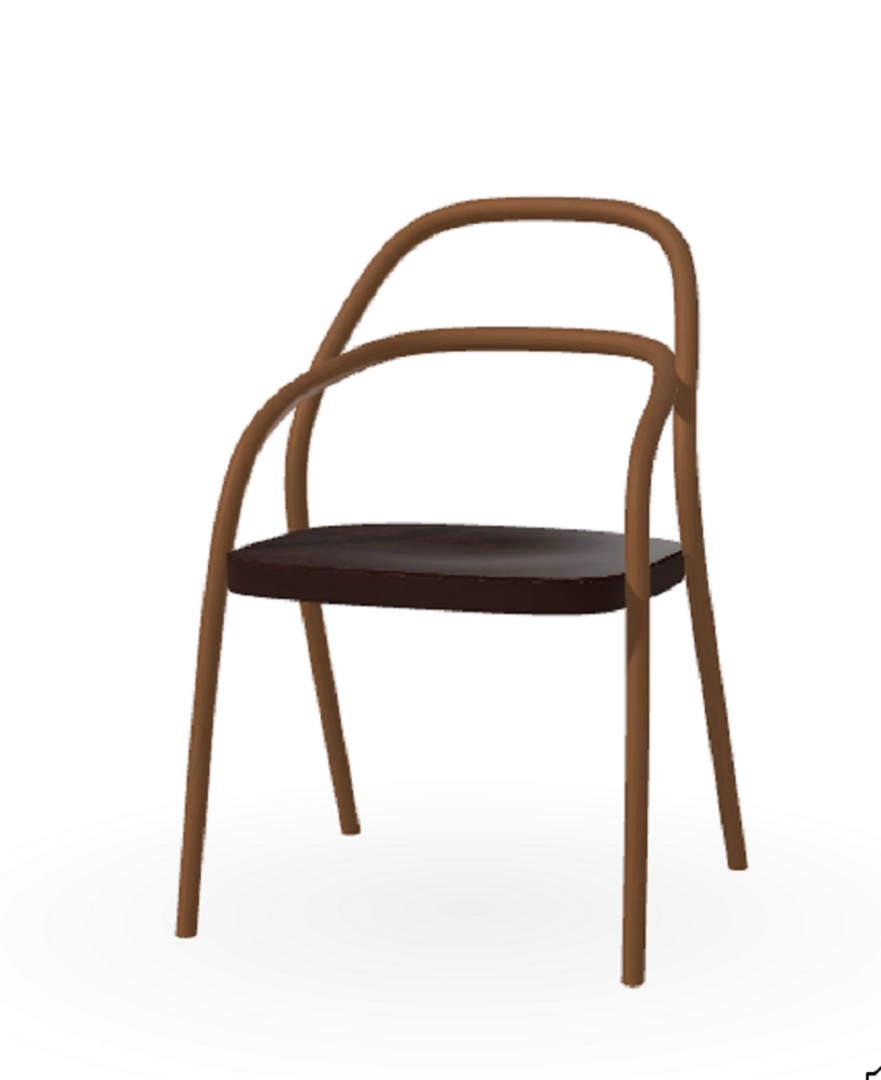 Ton Stuhl 002-B114 nougat-B105 Dark Wenge