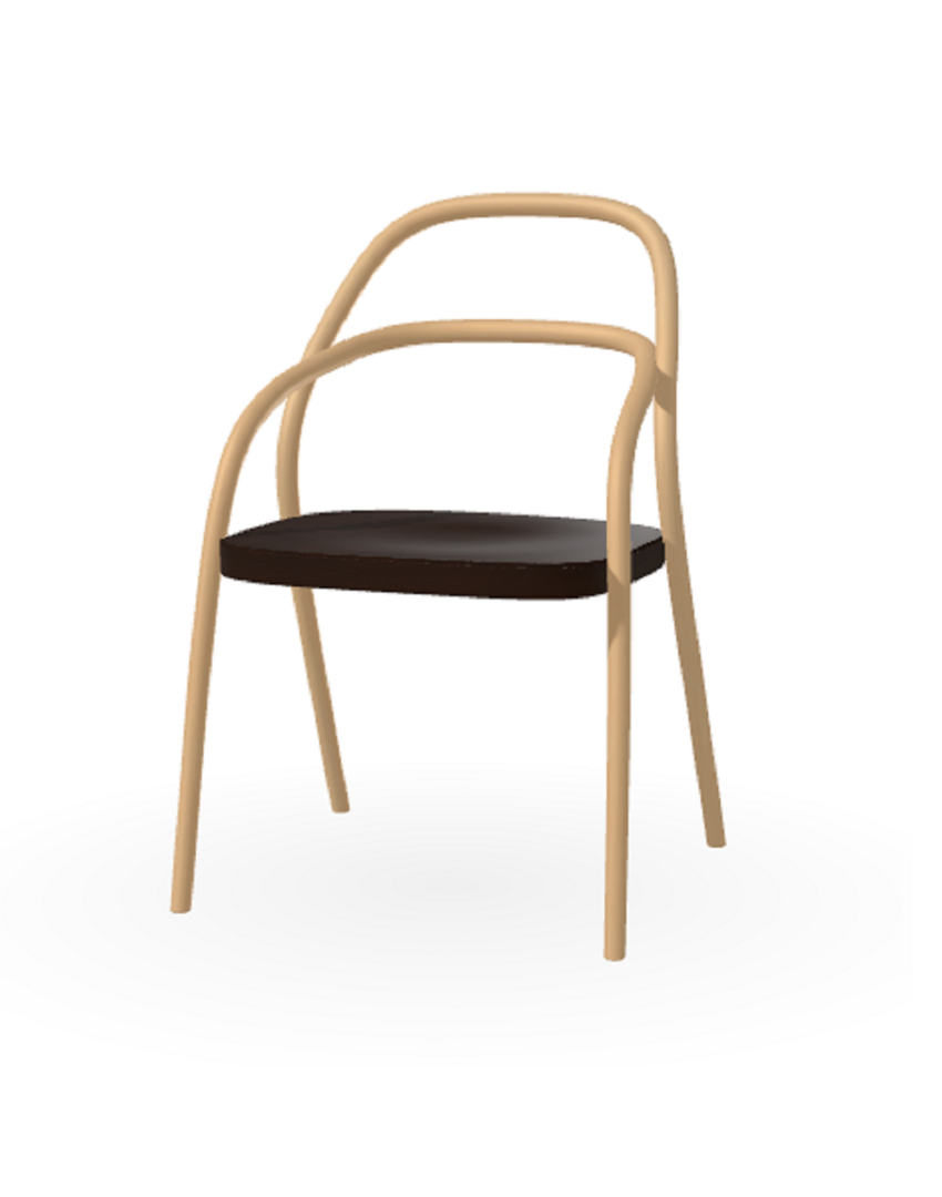 Ton Stuhl 002-Natural-B4 Coffee
