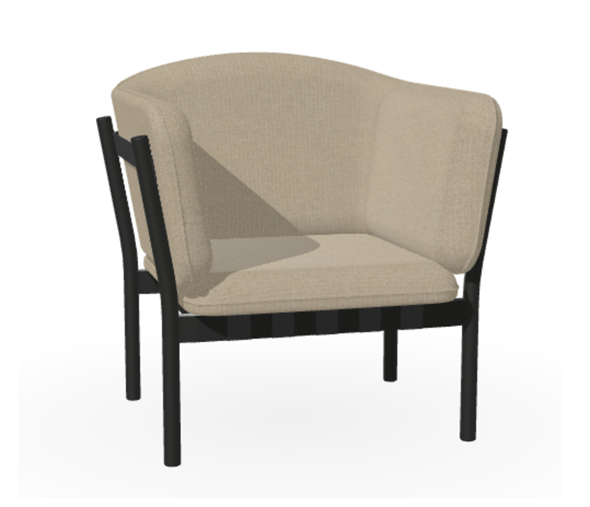 Ton Lounge Sessel Dowel - Black Grain (B123) - Fargo 927 - Grain Negro 90 - Black