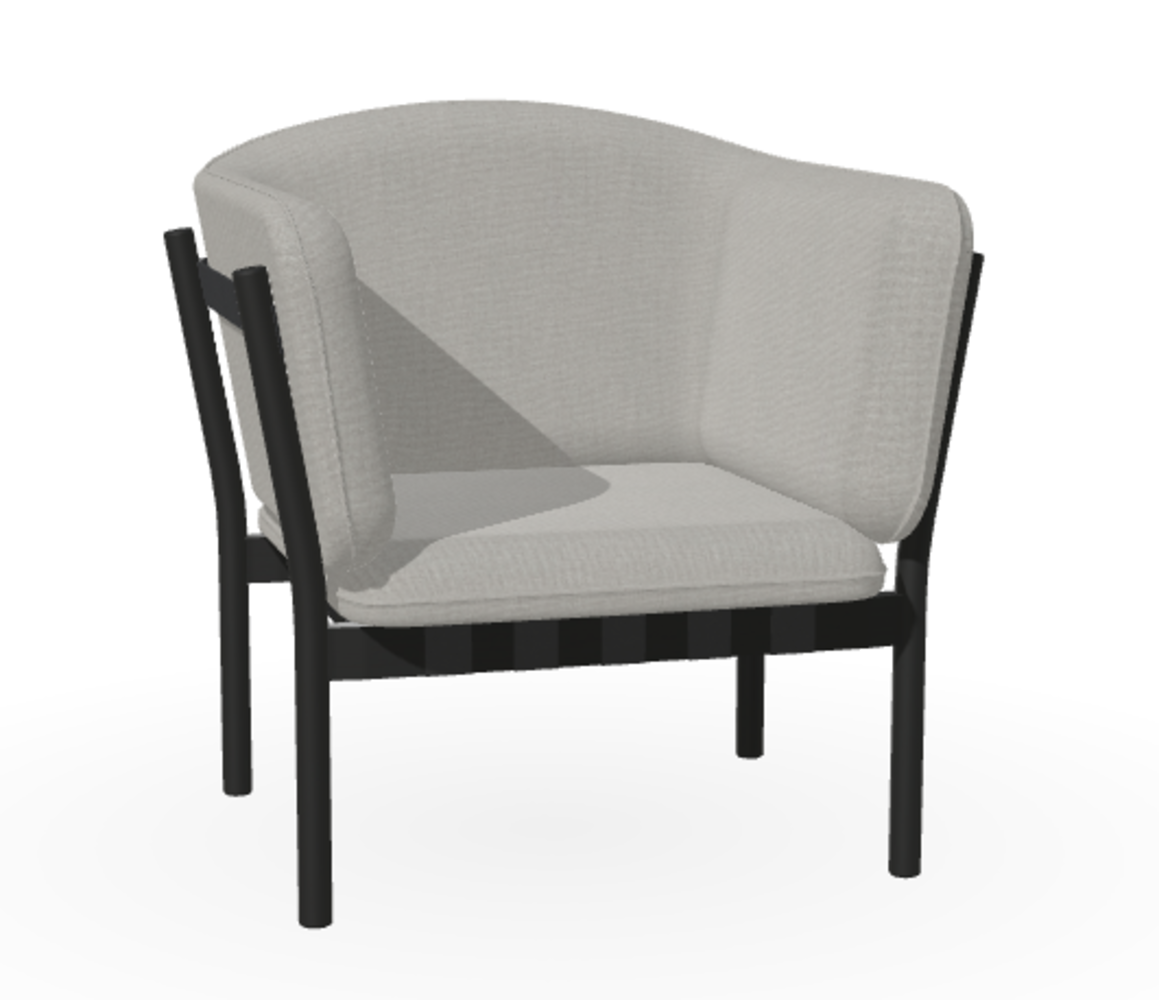 Ton Lounge Sessel Dowel - Black Grain (B123) - Jim 828 - Grain Negro 90 - Black