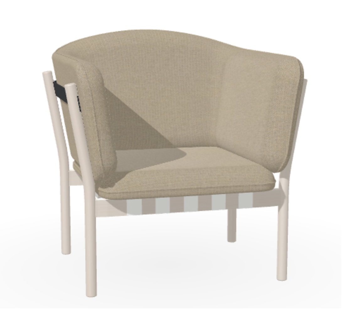 Ton Lounge Sessel Dowel - B276 White Powder - Fargo 927 - Grain Negro 90 - Grey