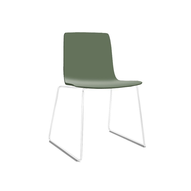 Arper Aava Kufengestell Kuststoffschale Stuhl-Olive