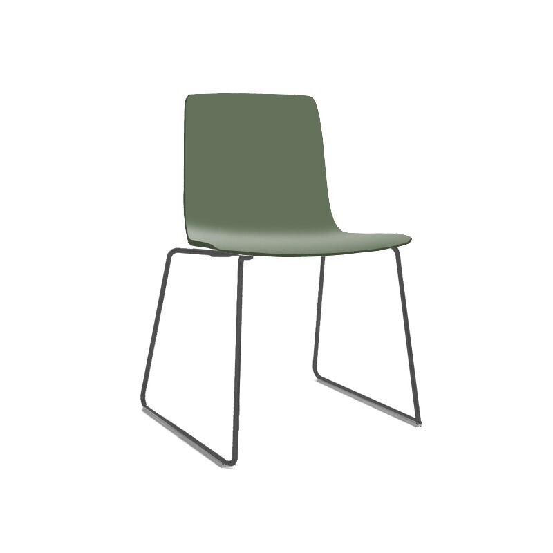 Arper Aava Kufengestell Kuststoffschale Stuhl-Olive