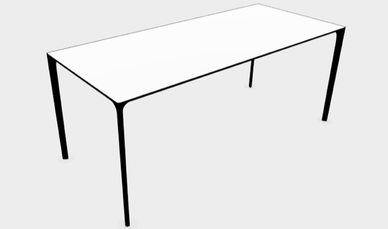 Arper Nuur 180 x 79 cm Gestell schwarz - weiß