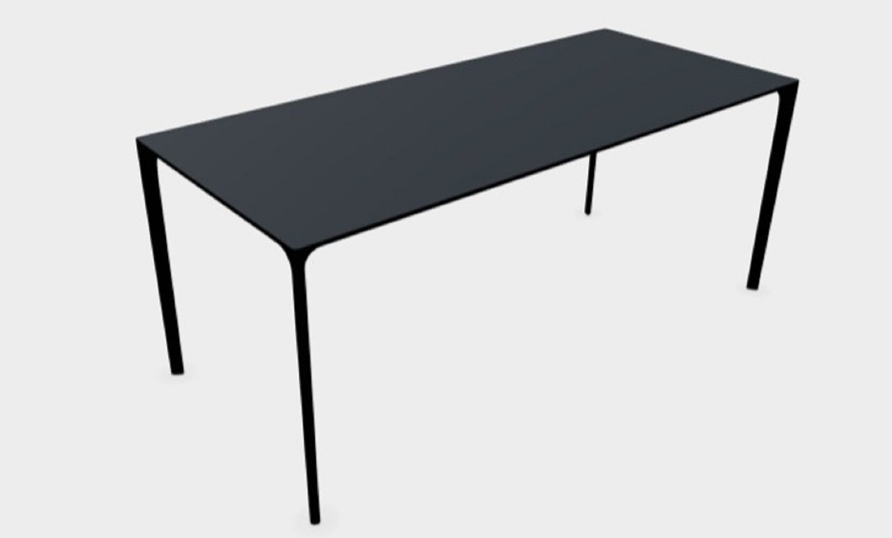 Arper Nuur 180 x 79 cm Gestell schwarz - dunkelgrau