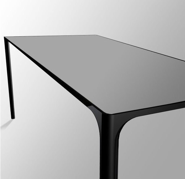 Arper Nuur 120 x 79 cm Gestell Schwarz Tisch-Hellgrau