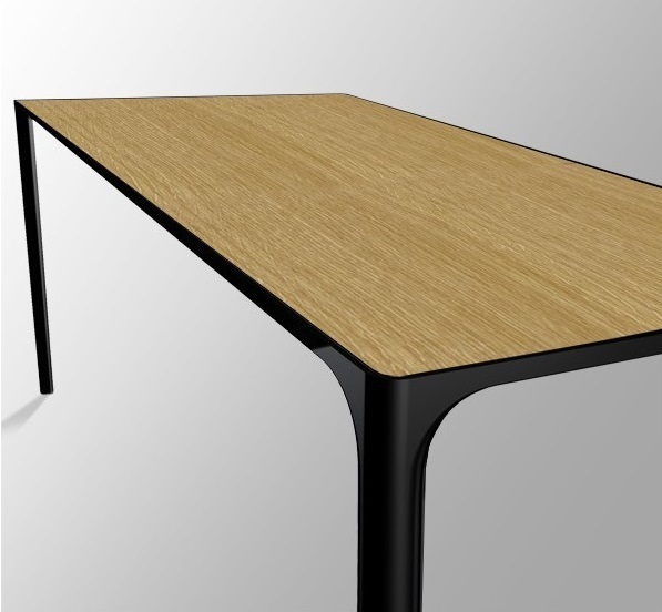 Arper Nuur 120 x 79 cm Gestell Schwarz Tisch-Eiche