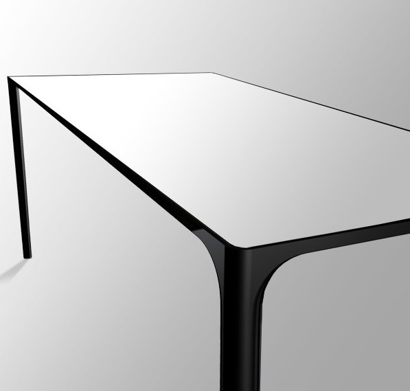 Arper Nuur 120 x 79 cm Gestell Schwarz Tisch-Weiss