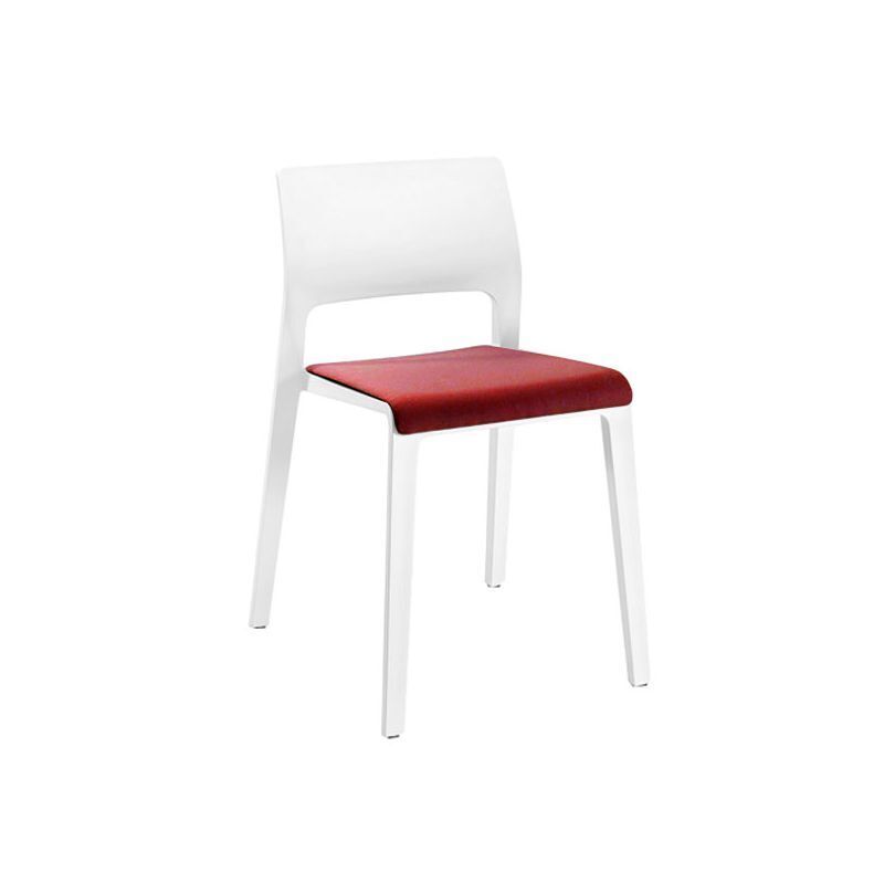 Arper Juno 3604 Weiß mit Sitzpolster Stuhl-Rot