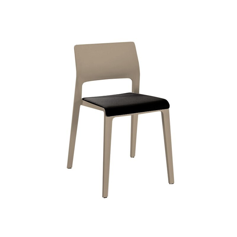 Arper Juno 3604 Sand mit Sitzpolster Stuhl-Schwarz
