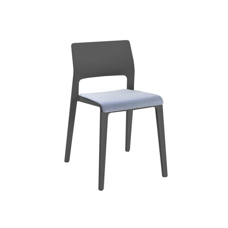 Arper Juno 3604 Anthrazit mit Sitzpolster Stuhl-Graublau