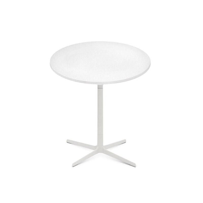 Arper Fred H 74 Runder Beistelltisch-Weiss Lackiert
