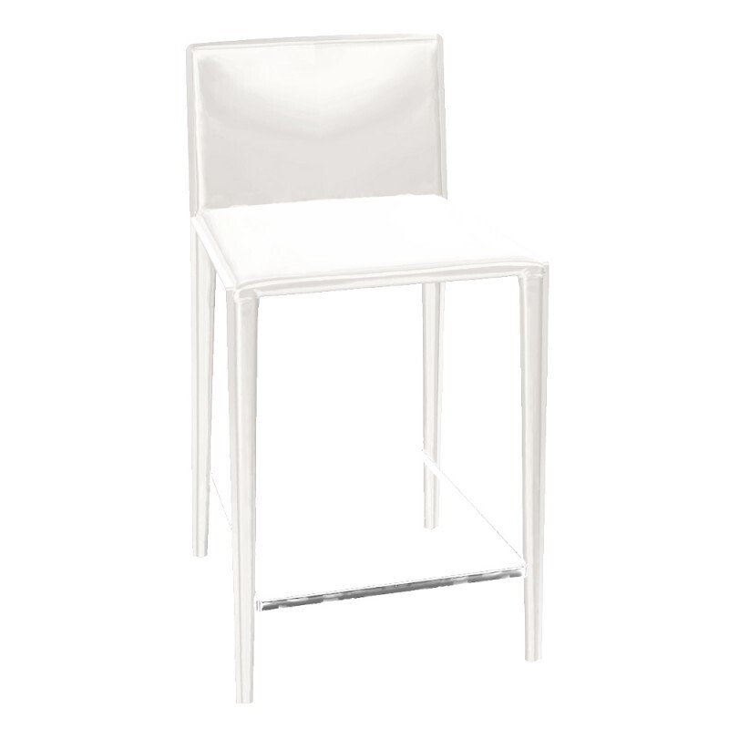 Arper Norma 1713 CT Leder Hocker 76 cm Höhe - Weiss
