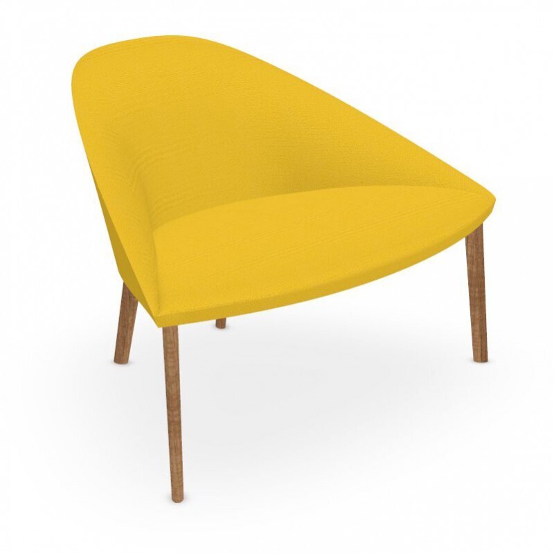 Arper Colina M Holzgestell Sessel - Sonnengelb / teak