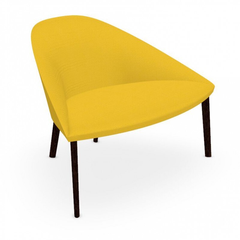 Arper Colina M Holzgestell Sessel - Sonnengelb / wenge