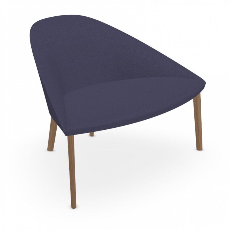 Arper Colina M Holzgestell Sessel - Graublau / Eiche natur