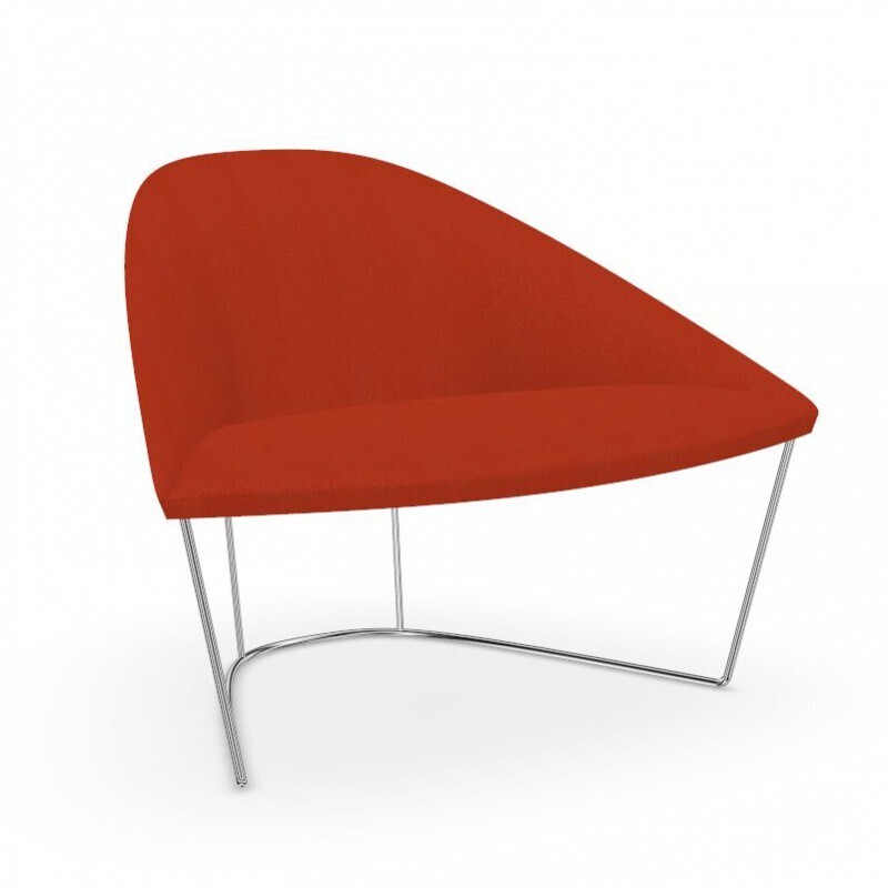Arper Colina M Kufengestell Sessel - rot / verchromt