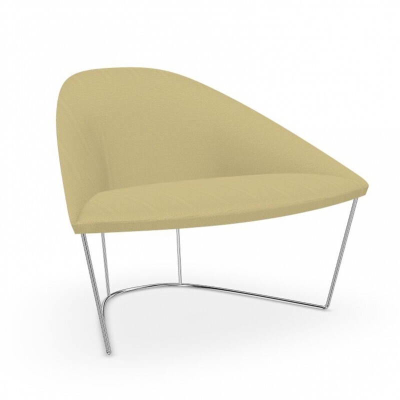 Arper Colina M Kufengestell Sessel - sand / verchromt
