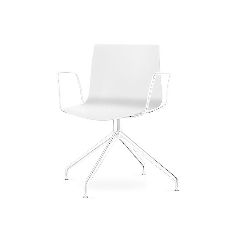 Arper Catifa 46 0368 Drehfussgestell Stuhl-Weiß PO101/Gestell Weiss Lackiert/MitArmlehnen