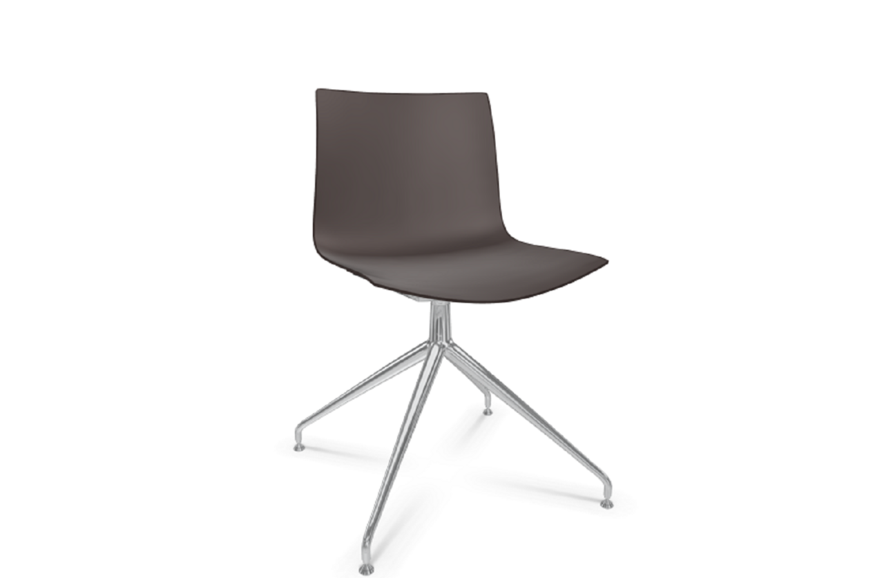 Arper Catifa 46 0368 Drehfussgestell Stuhl - Dunkelbraun