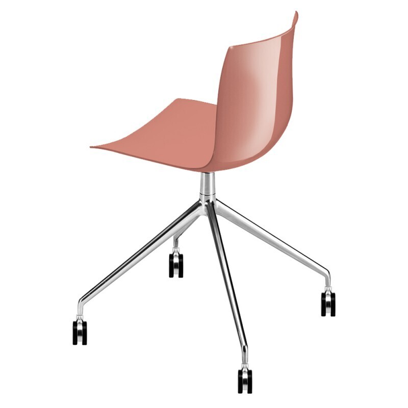 Arper Catifa 46 0369 Drehgestell mit Rollen Stuhl - Altrosa PO116