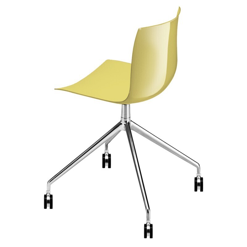 Arper Catifa 46 0369 Drehgestell mit Rollen Stuhl - Gelb PO115