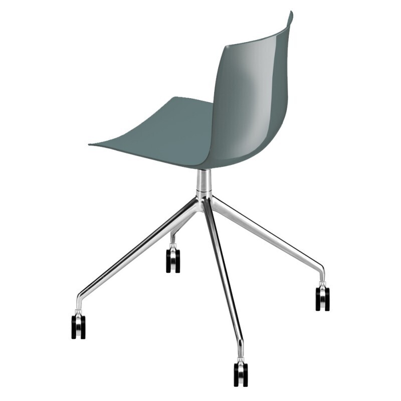 Arper Catifa 46 0369 Drehgestell mit Rollen Stuhl - Petrol PO117