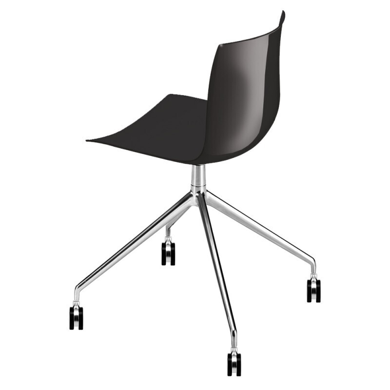 Arper Catifa 46 0369 Drehgestell mit Rollen Stuhl - Schwarz PO109
