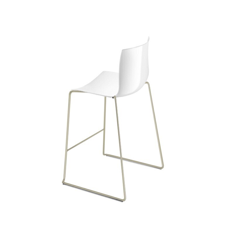 Arper Catifa 46 0471 Einfarbig Barhocker 76 cm - Weiß PO101 / Gestell Elfenbein Lackiert