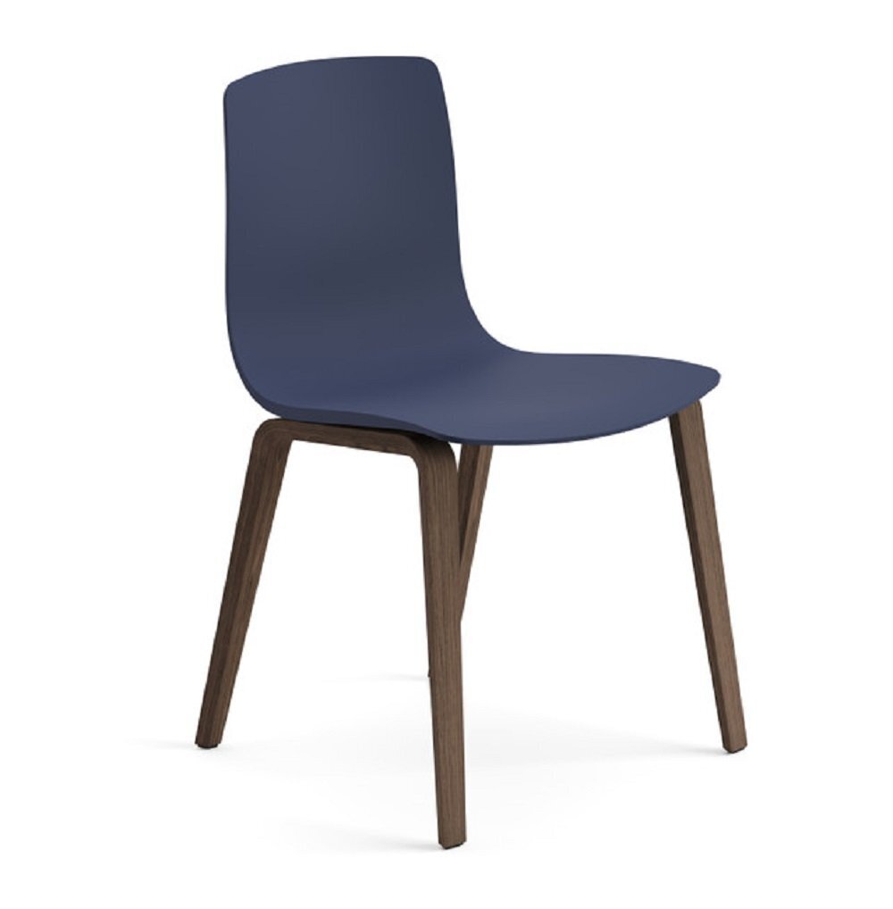 Arper Aava 02 - 7602 - Stuhl - L0028 - Nussbaum - PG00014 Blau